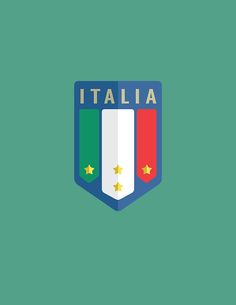 the italian flag with stars on it is shown in green and blue colors, as well as