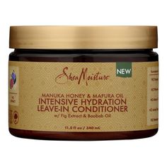 PRICES MAY VARY. SheaMoisture Manuka Honey and Mafura Oil Intensive Hydration Leave-In Conditioner deeply nourishes and smooths hair for easy styling. It conditions strands to help smooth hair and reduce frizz A leave-in conditioner that is perfect for those who regularly straighten, perm or heat style their hair, as well as for curly hair or wavy styles. It also works great on color-treated hair Our Intensive Hydration Leave-In Conditioner, made with Manuka Honey, Mafura Oil, and Fig Extract, n Shea Moisture Manuka Honey, Conditioner For Curly Hair, Manuka Oil, Honey Brand, Fig Fruit, Baobab Oil, Shea Moisture, Raw Shea Butter, Hydrating Shampoo