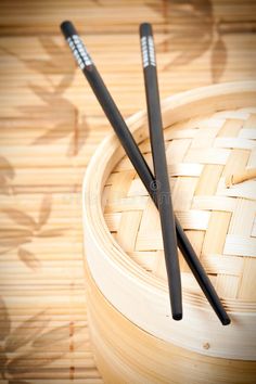 Bamboo steamer and chopsticks royalty free stock image Bamboo Steamer, Chopsticks, Photo Image