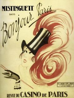 an advertisement for the casino de paris featuring a woman's head with red hair