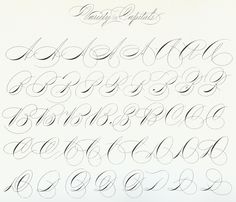 the upper and lower letters are drawn in black ink on a white paper with cursive