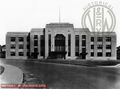 an old black and white photo of a building with the words historic written on it