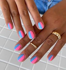 Spring Break Nails, Summer Nail Art, Broken Nails, Cute Summer Nails, Cute Gel Nails, Short Nail Designs, Neon Nails, Dipped Nails, Minimalist Nails