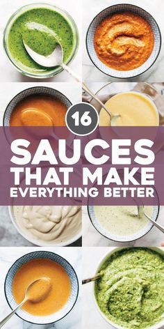 The 16 Sauces That Make Everything Better! Slather these on sandwiches, drizzle them on salads, pour them over pasta - the options are endless. YUM. #sauces #mealprep #easyrecipe | pinchofyum.com Resep Salad, Relish Recipes, Marinade Sauce, Makanan Diet, Kebabs, Idee Pasto Sano, Salad Dressing Recipes, Homemade Sauce, Fajitas