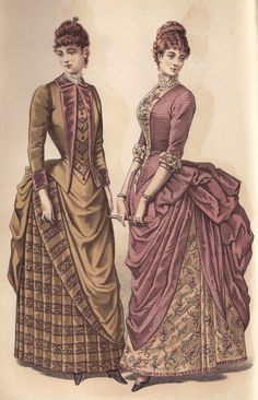 With and Without: How Wearing a Corset Affects You and Your Clothes (a great article) | Fashion Plate, circa 1887 Victorian Costume, History Fashion