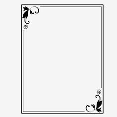 a black and white drawing of a square frame with an ornate design on the edges