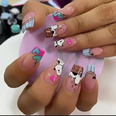 I am a self-taught nail artist from Bulgaria, who loves unusual nail designs. All of the designs are done by me on my own nails. Each of them took me at least 2 hours to finish. I paint well-known characters from the cartoons of your childhood, logos of different brands, parts of TV series and games on my nails. Nail Art Designs Disney, Creatures Drawing, Disney Acrylic Nails, Cartoons Movies, Beach Nail Art, Mickey Nails, Nails Pretty, Gel Nail Art Designs, Colored Acrylic Nails