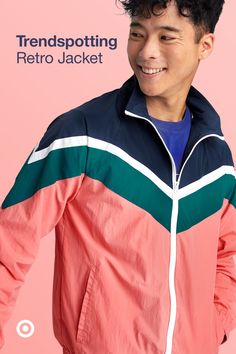 Channel retro vibes with a colorblocked windbreaker. Layer this summer jacket over a casual outfit & you’re ready to step out in style—coffee runs or a long walk. Retro Jacket, Long Walk, Long Walks, Summer Jacket, Retro Vibe, Windbreaker Jacket