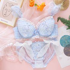 Lingerie Petite, Deer Doll, Lace Bra Set, Bra For Women, Pink Day, Chiffon Material, Lace Bows, Sweet Lolita, Bra And Panty Sets