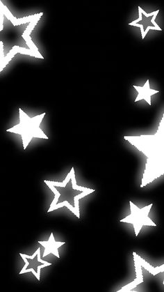 several white stars on a black background