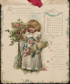 Alenquerensis: Children of the Year, a Calendar for 1896 Flower Printable, Vintage Greeting Cards