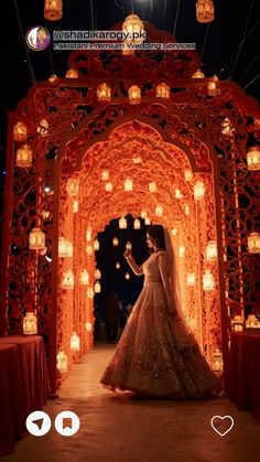 Wedding Decor, Pakistani Wedding, Entrance Decor, Traditional Decor, Red Traditional Entrance, Pakistani Bride, Bridal Dress, Wedding entrance ideas, Night Decorations, Outdoor Decorations Ganpati 2023, Ali Fatima, Old Lahore, Bappa Decoration, Qawali Night, Pakistani Wedding Decor, Red Wedding Decorations, Wedding Decors