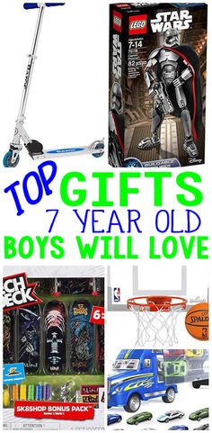 TOP gifts 7 year old boys will love! The ultimate gift guide for a boys 7th birthday or Christmas. From cheap to expensive gift ideas & toys that 7 yr old boys - will love (also 6 yr olds & 8 yrs olds). The best gift guide and trendy presents for boys. Cheap Birthday Ideas, Toy Story Cookies, Cool Toys For Boys, Trendy Toys, Presents For Boys, Christmas Gifts For Boys, Ultimate Gift Guide, Christmas On A Budget, Old Christmas