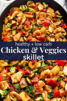 healthy low carb chicken and veggies skillet