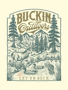 the cover for buckin outdoors's album, featuring an image of animals and trees