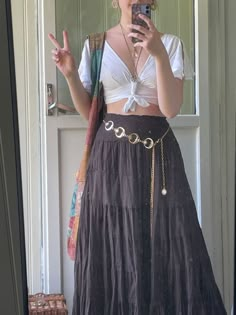 Hippie Skirt Outfit, Hippie Outfit Inspo, Hozier Concert, Look 80s, Boho Fits, Cowgirl Outfit, Estilo Hippie, Hippie Style Clothing