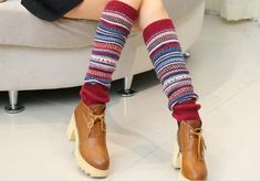 Women Ladies Winter Long Socks Knit Crochet Fashion Red Leg Warmers For Winter Stocking Stuffer, Casual Acrylic Socks For Winter, Warm Acrylic Socks For Fall, Thick Acrylic Socks For Fall, Casual Acrylic Winter Socks, Thick Knit Casual Socks, Casual Acrylic Socks For Fall, Thick Knitted Acrylic Socks, Winter Knitted Acrylic Socks