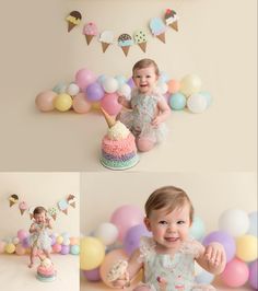 Smash cake session Cake Smash Pastel Colors, Ice Cream Smash Cake, Ice Cream Smash, Cake Shoot, Smash Cake Session, Smash Cake Photoshoot, Ice Cream Birthday, Cake Smash Photos