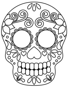 a sugar skull with floral designs on it