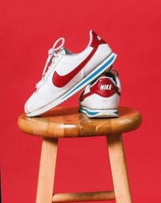 Stool Photography, Footwear Photography, Shoe Styling, Nike Cortez Shoes, Cortez Shoes, Urban Shoes, Studio Photography Fashion