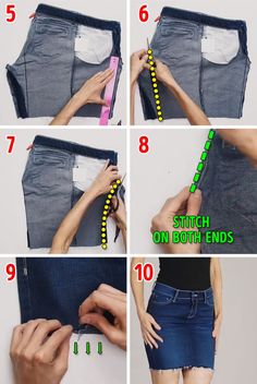 how to sew a pair of denim shorts with zippers step by step instructions