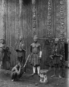 an old black and white photo of some african people