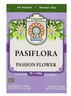 the label for pasiflora passion flower tea