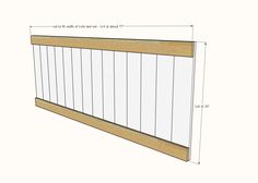 the measurements for a headboard made out of plywood and wood, including two sides