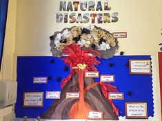 Volcano Trifold Board, Volcano Display Ks2, Natural Disasters Project, Volcano Display, Natural Disasters Lessons, Volcano Project, Geography Classroom