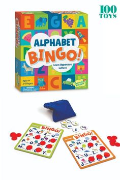 an alphabet and numbers board game with matching pieces