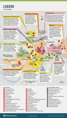 the london subway map is shown in red, yellow and green with many different locations