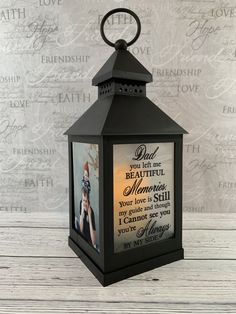 memorial lantern Memory Lantern Diy, Memorial Lanterns Diy, Lantern For Lost Loved Ones, Wedding Memorial Lantern, Diy Memorial Lantern With Photo, Memorial Christmas Lantern, Photo Lantern, Memory Lantern