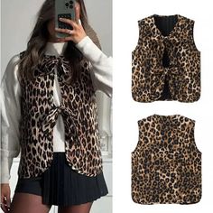 Details THIS SHORT LEOPARD PRINT & BOWS WAISTCOAT VEST IS A STYLISH ADDITION TO ANY OUTFIT. WITH ITS BOLD ANIMAL PRINT AND ELEGANT BOW DETAILS, IT ADDS A TOUCH OF SOPHISTICATION AND TRENDINESS. MADE FROM HIGH-QUALITY MATERIALS, IT IS COMFORTABLE AND DURABLE. ELEVATE YOUR WARDROBE WITH THIS MUST-HAVE PIECE. Shipping Policy Payment Method Returns Policy Shipping Policy 1. Item will be shipped 24-48 hours after full payment is received. 2. eBay’s estimated delivery date can only be considered as an average delivery date (some orders may be quicker, some may be slower). 3. The shipping time is about 3 to 10 business days exclude Sat and Sun. 1. Item will be shipped 24-48 hours after full payment is received. 2. eBay’s estimated delivery date can only be considered as an average delivery date ( Leopard Vest Outfit, Leopard Vest, Waistcoat Outfit, Leopard Print Bow, Spring Women, Vest Outfits, Western Outfits, Winter Looks, Must Haves