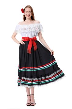 Folklorico Skirt, Mexican Fashion Modern, Mexico Costume, House Mexico, Mexico Fashion, Colorful House, Mexican Fashion, Costume For Women, Mexican Dress