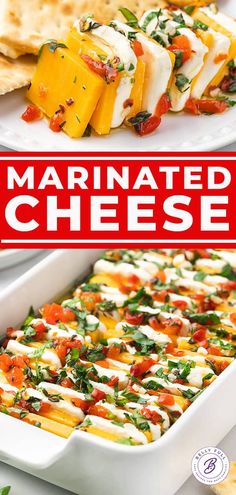 this is an image of marinated cheese appetizer