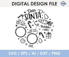 the digital design file for santa svg / eps / dxf