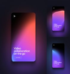 the cover for video collaboration on the go is shown in three different colors and shapes