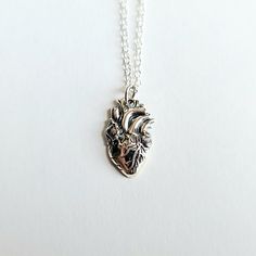 Anatomical Heart Necklace - Sterling Silver Real Heart Necklace, Anatomical Heart Pendant, Anatomical Heart Necklace, Real Heart, Anatomical Heart, Silver Heart Pendant, Necklace Sterling Silver, Heart Necklace, Heart Pendant