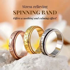 Moon star Fidget Spinner Ring for Anxiety| Spinner Ring in Vermeil RG Over Sterling Silver|Anxiety Ring for Women|Fidget Rings for Anxiety|Stress Relieving Anxiety Ring Discover a delightful blend of style and functionality with our moon star fidget spinner ring in sterling silver. This unique ring features intricate crescent moon and star motifs on the spinning band, creating a mesmerizing and calming effect. Moon And Star Ring, Fidget Rings, Ring Displays, Gold Chain Jewelry, Spinner Ring, Silver Moon, Star Ring, Spinner Rings, Moon Star