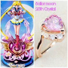 Sailor Moon Wedding Ring, Sailor Moon Rings, Sailor Moon Ring, Sailor Moon Items, Sailor Moon Jewelry, Sailor Moon Brooch, Sailor Moon Wedding, Salior Moon Crystal, Family Cosplay