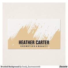 a business card with the words, leather carter cosmetics and beauty written on it