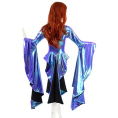 Sorceress Sleeve Romper W/ Plunging V Neckline Siren Cut Leg - Etsy Saudi Arabia Blue Fantasy Party Costume, Purple Fantasy Costume For Party, Fantasy Purple Costume For Party, Violet Backed Starling, Themed Outfits, Starling, Olive Branch, V Neckline, Sleeved Romper