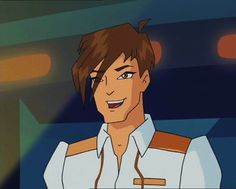 an animated image of a man with brown hair wearing a sailor's uniform and smiling at the camera