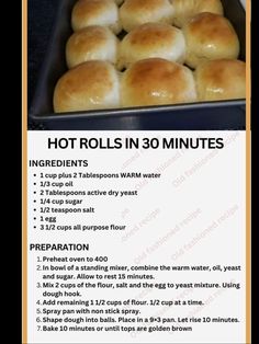 hot rolls in 30 minutes are ready to be cooked for the next few minutes or less