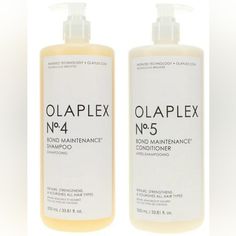 Take Control Of Your Tresses And Add Manageability, Shine For Healthier Hair. Olaplex No. 4 Bond Maintenance Shampoo Works To Bond Strands, Reinforcing Them Against Frizz, Breakage And Split Ends. Free Of Sulfates, Parabens And Phthalates, This Powerful Yet Gentle Formula Is Safe For All Hair Types.Try This Hair Conditioner For Dry Hair The Next Time Your Strands Feel Parched! Ideal For Repairing And Restoring Dry Locks, The Olaplex No. 5 Bond Maintenance Conditioner Helps Re-Link Broken Bonds And Split Ends While Moisturizing And Nourishing. This Product Is Perfect For Everyday Use And Is Free Of Aldehydes And Formaldehyde. Simply Apply After Shampooing, Leave In For Three Minutes And Rinse Conditioner For Dry Hair, Broken Bonds, Healthier Hair, Split Ends, All Hair Types, No 5, Hair Shampoo, Hair Conditioner, Leave In