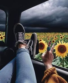 Just some casual shoes, a slouchy sweater with some jeans and don’t forget your silver and turquoise rings! I wish you enough luck to see a sunflower field on the road! Peace Rebels! Shoes Photography Creative, Road Trip Vibes, Summer Storm, Hippie Peace, Sunflower Wallpaper, Shoes Photography, Calm Before The Storm, Photography Creative, Turquoise Flowers