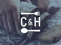 the logo for c & h is shown above bread