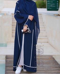 Sport Abaya, Dark Blue Abaya, Modern Islamic Clothing, Blue Abaya, Abaya Online, Abaya Design, Dubai Style