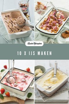 various desserts are shown with the words, 10 x iris maken