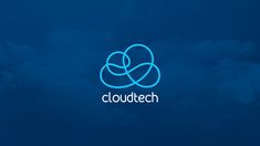 the cloudtech logo is shown against a dark blue sky with clouds in the background